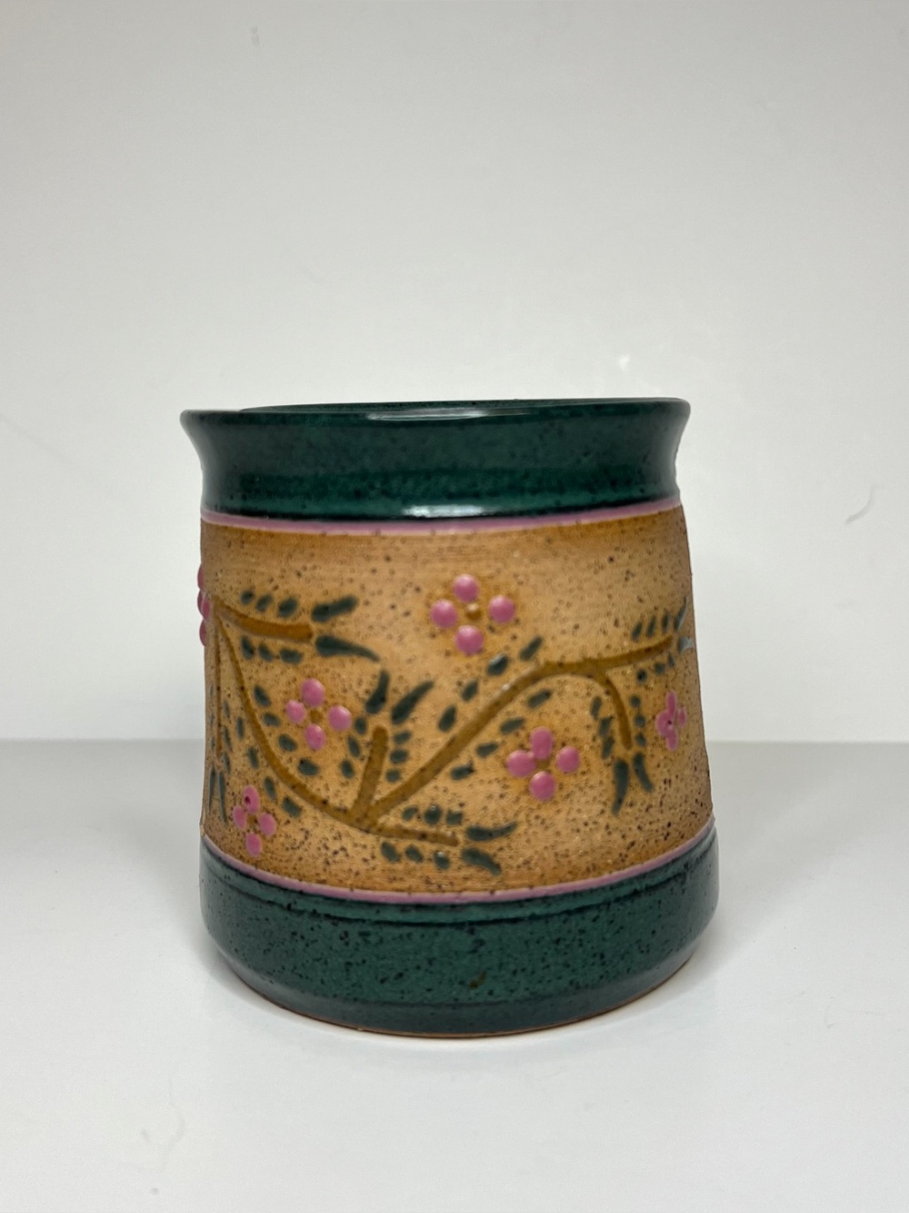 Vintage Jason Parsley Studio Pottery Floral Ceramic Sponge Napkin Holder